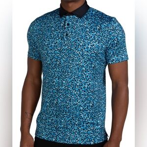 RedVanly Malibu Blue Brewer Polo Short Sleeve Floral Print Golf